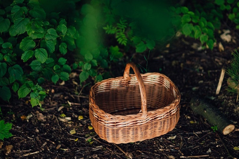 Wicker Willow Basket for Shopping, 100% handmade, big basket, multicolor, image 4