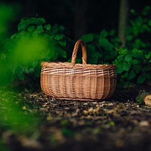 Wicker Willow Basket for Shopping, 100% handmade, big basket, multicolor, Multi-color