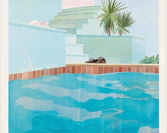 Authentic David Hockney print - Pool With Steps - Stunning Original Museum Poster