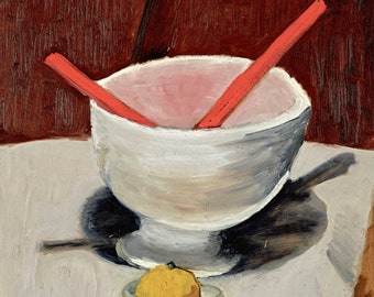 Authentic Gabriele Munter exhibition poster - Still life with Red Cutlery - official museum print female impressionist
