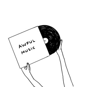 Limited edition David Shrigley print - Play it Loud / Awful Music - rare official exhibition poster