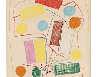 Cartel original de la exposición Atsuko Tanaka - Sin título 1 - impresión de museo Artista abstracta japonesa Guita avant gard