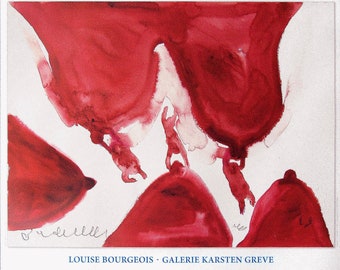 Vintage Louise Bourgeois exhibition poster - Feeding Frenzy - authentic gallery print motherhood female artist