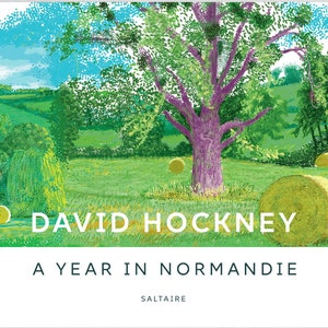 Póster original de la exposición de David Hockney - Purple Tree - Un año en Normandía - Impresión oficial auténtica del museo