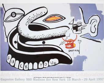 Andy Warhol x Jean Michel Basquiat - Colaboraciones - Dentaduras postizas - Impresionante póster original de la exposición de 1997