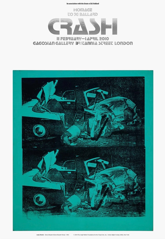 Original Andy Warhol Exhibition Poster - Car Crash - JG Ballard