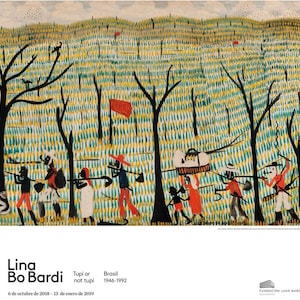 Autentico poster della mostra Jose Antonio da Silva - Sin Titulo - splendida stampa museale dell'artista outsider della classe operaia del Brasile