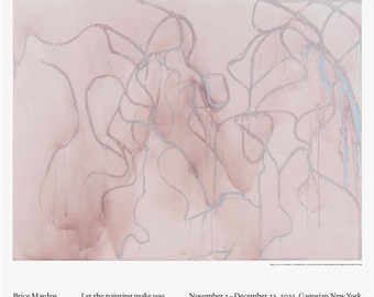 Original Brice Marden exhibition poster - Lingerie - pink wall art official authentic museum gallery print abstract expressionism minimalism