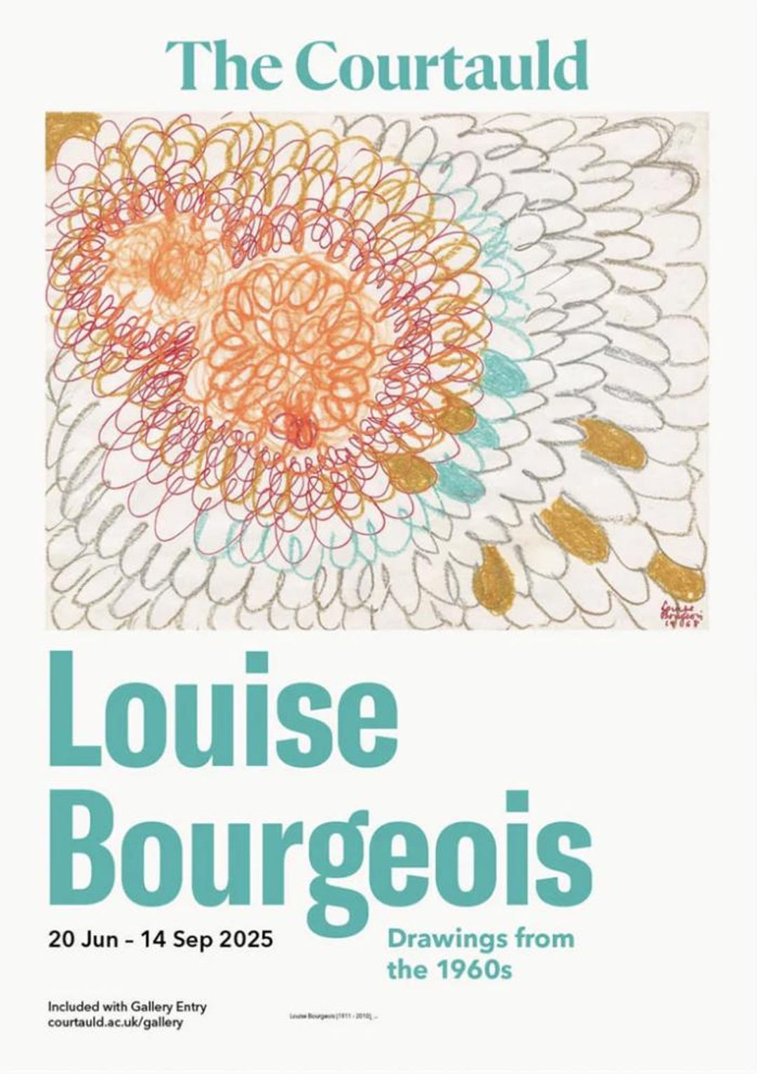 Authentic Louise Bourgeois Exhibition Poster - Drawings From the