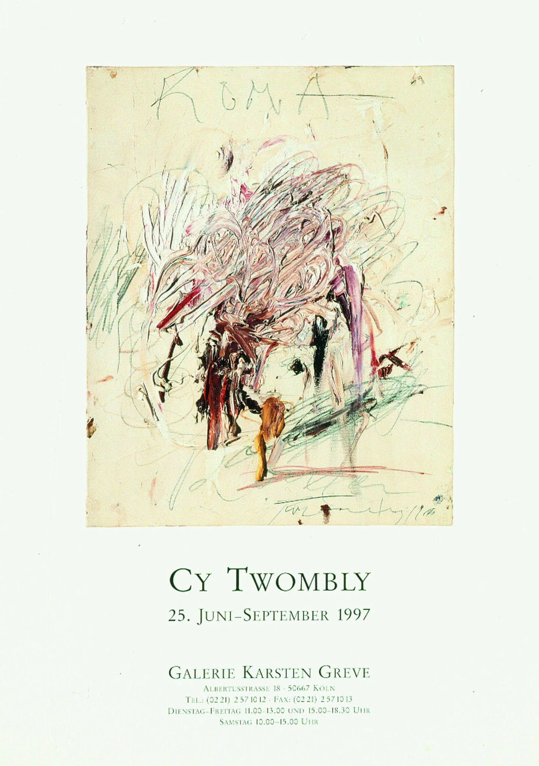 Vintage Cy Twombly Exhibition Poster - Authentic Museum Print Wall