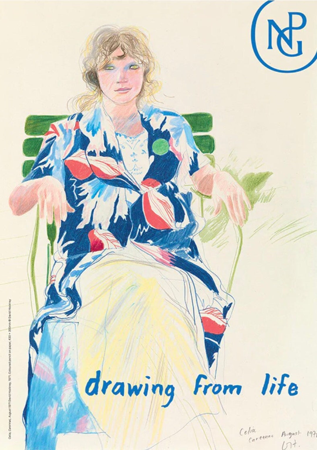1980 David Hockney Celia,Paris ビンテージポスター Large DAVID HOCKNEY Art Gallery Exhibition Poster Celia