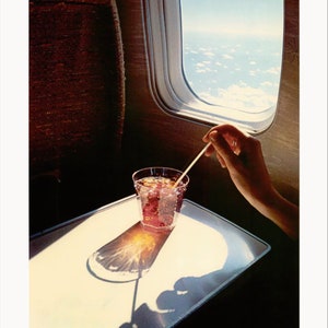 Original William Eggleston Exhibition poster - Los Alamos - Plane Drink Window - Authentic Museum Print