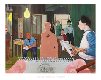 Original Nicole Eisenman Ausstellungsplakat - The Drawing Class - authentischer Museumsdruck