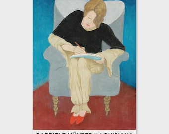 Original Gabriele Munter exhibition poster - Lady in an armchair - stunning museum print