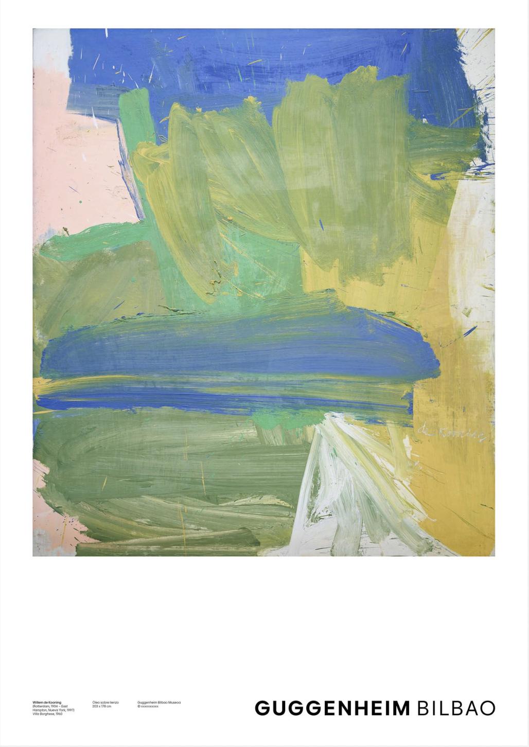Authentic Willem de Kooning exhibition poster - Vilha Borghese - authentic museum print
