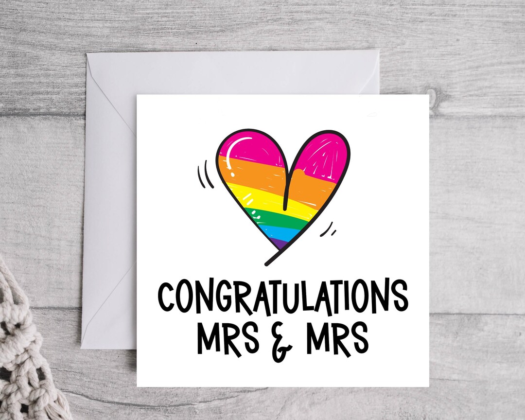 Mrs & Mrs Card, Congratulations Card, Congratulations Mrs and Mrs ...
