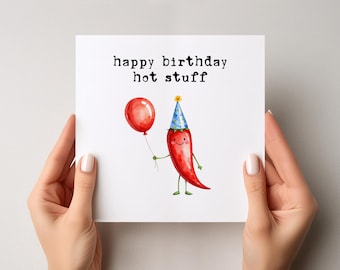Hot Stuff Card, Funny Birthday For Boyfriend, Girlfriend, Husband, Wife, Partner