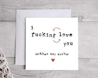 Rude I Love You Card, For Boyfriend, Girlfriend, Husband, Wife, Partner