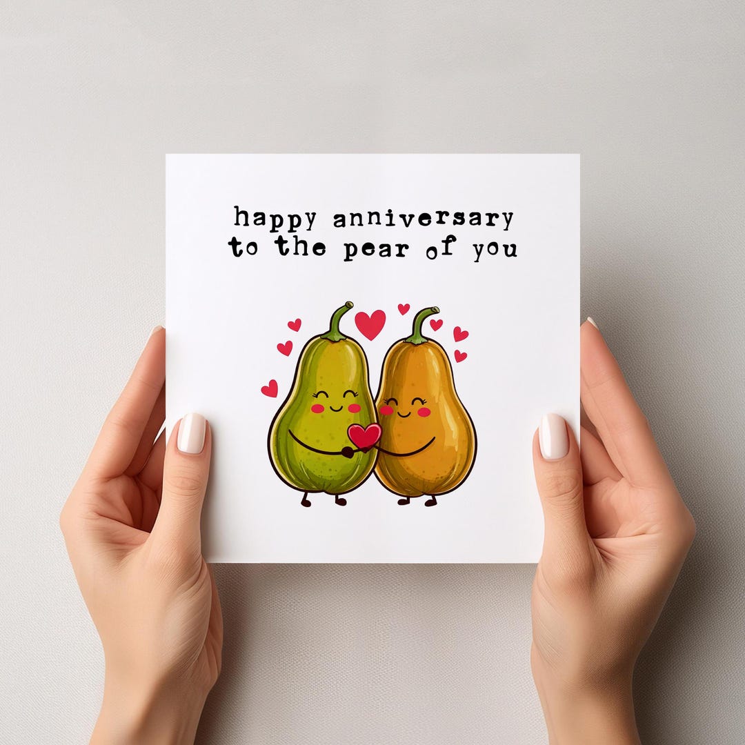 Funny Pear Anniversary Card Pun Couple Card Etsy UK funny-pear-anniversary-card-pun-couple-card-etsy-uk