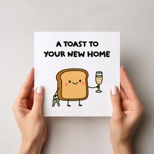New Home Card, A Toast To Your New Home, Housewarming Card, Moving House Card, First Home Card, New House Card, Cute New Home Card