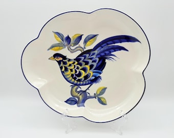 Royal Copenhagen of Denmark, 'Blue Pheasant', gewölbte Porzellanschale.  19,5cm. Christian Joachim.