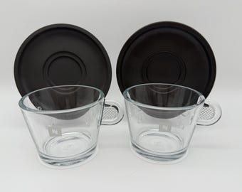 Nespresso Glass, 'View' Collection, Cappuccino oder Latte Cup Sets x 2. Frankreich .