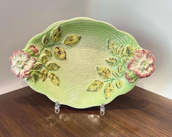 Shorter & Sons of England, Wild Rose pattern, oval serving plate. c1930s. Hand painted.