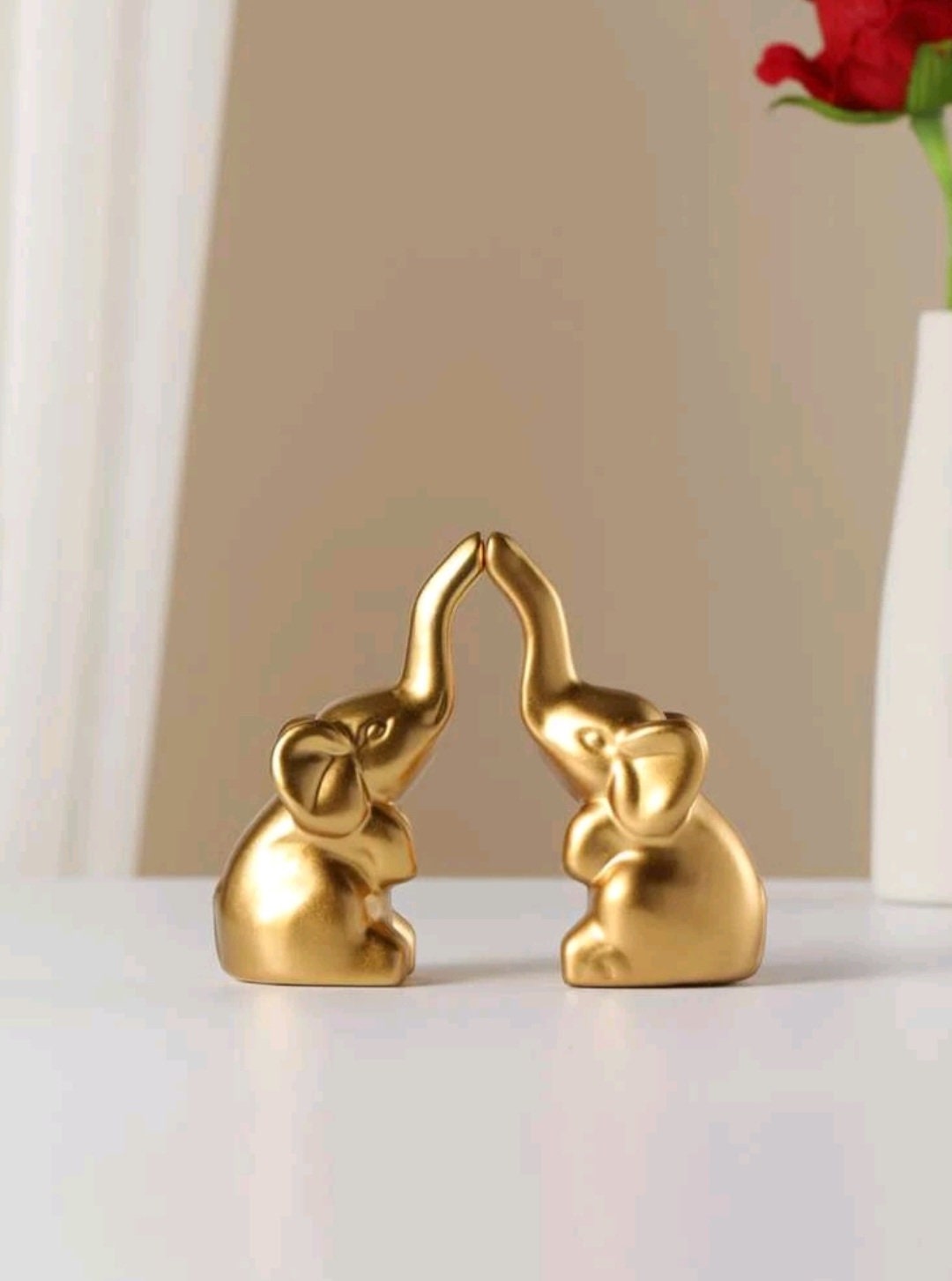 Pair of Elephant Statue Loving Elephants Ornaments Mr & Mrs Etsy UK