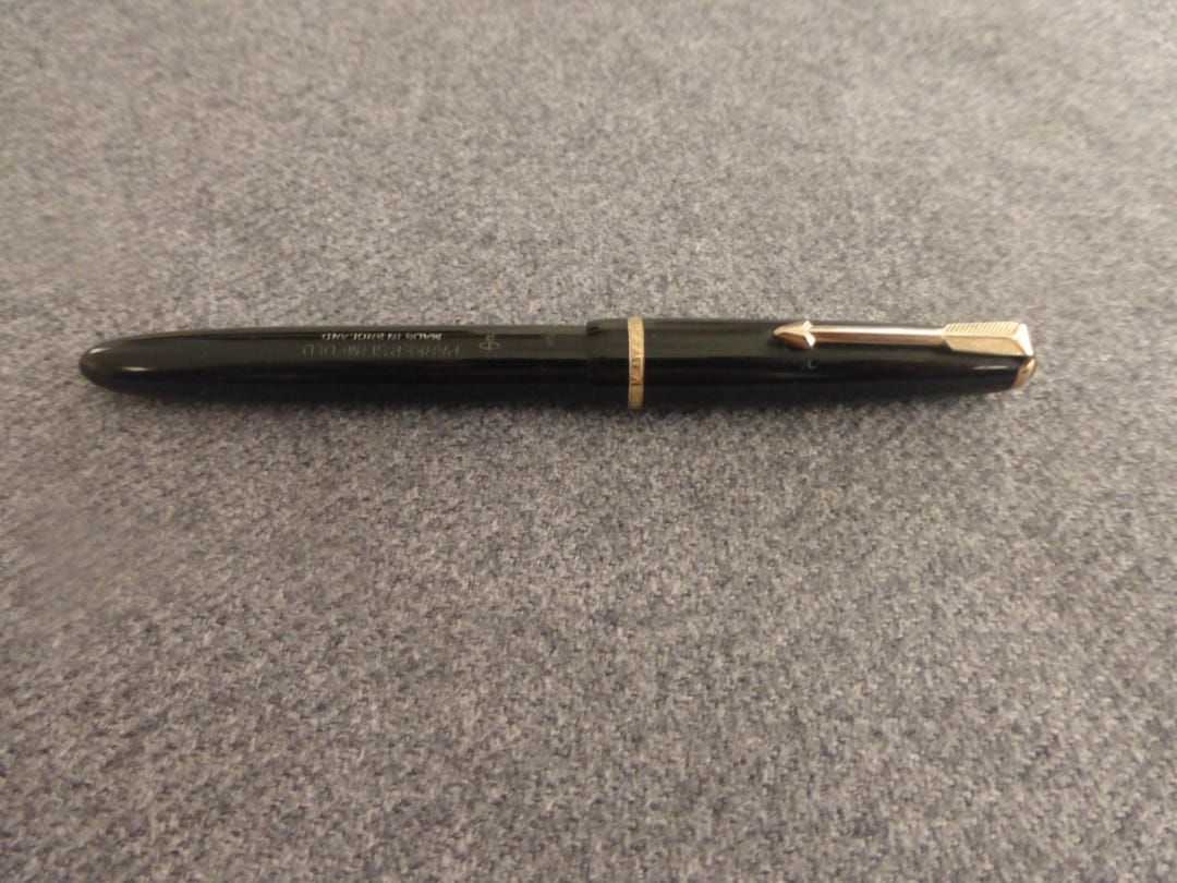 1970’S Vintage Black Parker Slimfold Fountain Pen With Gold Trim - Etsy UK