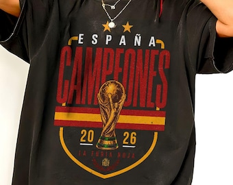 Camiseta de fútbol vintage de los campeones de España 2026