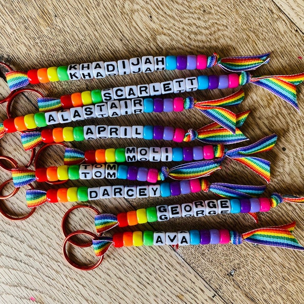 Personalised Rainbow Name Keychains | Perfect handmade Christmas gifts for stockings and advent calendars