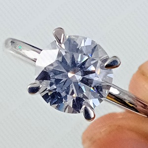 1.30 CTW Round Moissanite Engagement Ring: 14k Gold Hidden Halo