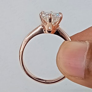1.70CTW Certified Round Cut VVS1 Moissanite Solitaire Engagement Ring, Wedding Anniversary Ring, Solitaire Wedding Ring, Bridal Gift For Her