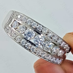 2.50Ctw Lab Grown Diamond Round Cut Eternity Wedding Band for Womens, Lab Created Diamond Engagement Band, Bridal Wedding Eternity Ring