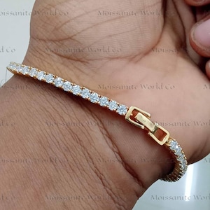 Moissanite Tennis Bracelet: 6.48TCW Round Cut, Sterling Silver