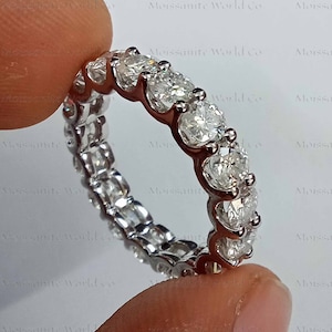 14K Gold 4.25 TCW Moissanite Full Eternity Wedding Band
