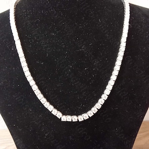 26CTW 4mm Round VVS1 Moissanite Wedding Tennis Necklace, Anniversary Gift Necklace, Wedding Engagement Gift Necklace, Engagement Necklace