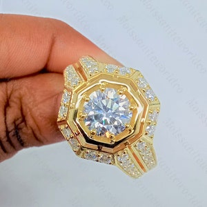 2.30 CTW Round Cut D/VVS1 Moissanite Diamond Engagement Ring, Moissanite Ring, Engagement Anniversary Ring, Promise Wedding Anniversary Ring
