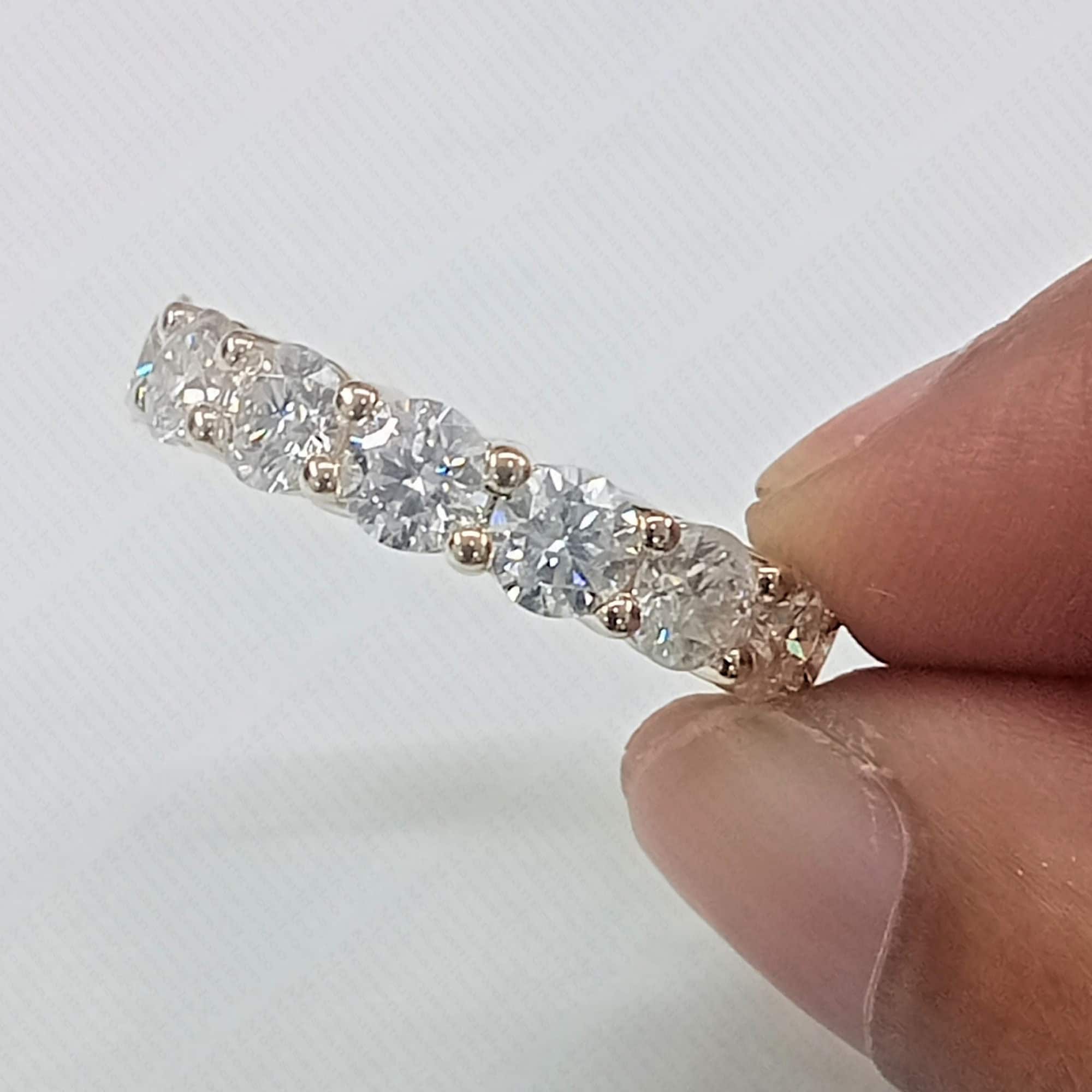 4.90 CTW Round Moissanite Eternity Band: 14k Yellow Gold Wedding Ring ...
