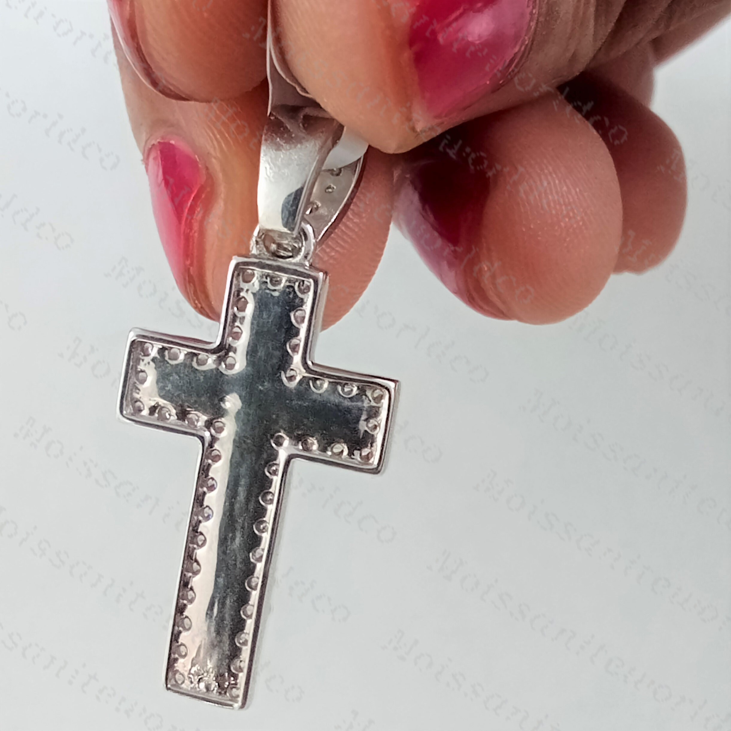 Trendor 75966 Kreuz-Anhänger 21 Mm Weißgold 333 (8 Karat) Mit Silberkette