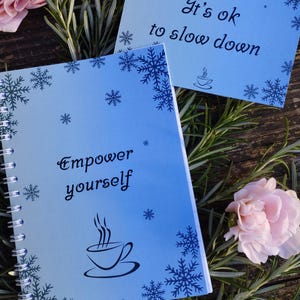 Cuaderno de temporada y tarjeta de afirmaciones