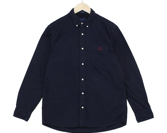 Gant Oxford-Hemd, Herren, Größe L, Blau, Langarm, Knopfleiste, Regular Fit