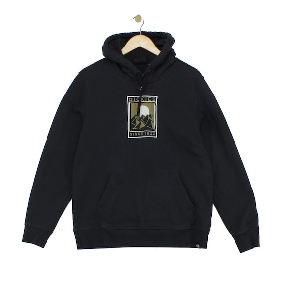 Dickies, Dickies Hoodie Mens Size L Black Embroidered Drawstring Cotton