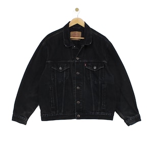 Levis Black Denim Jacket - Etsy