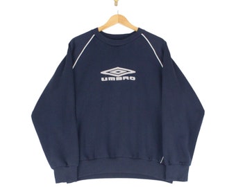 Vintage Umbro Sweatshirt Blue Spell Out Logo Embroidered Oversized Mens Size M