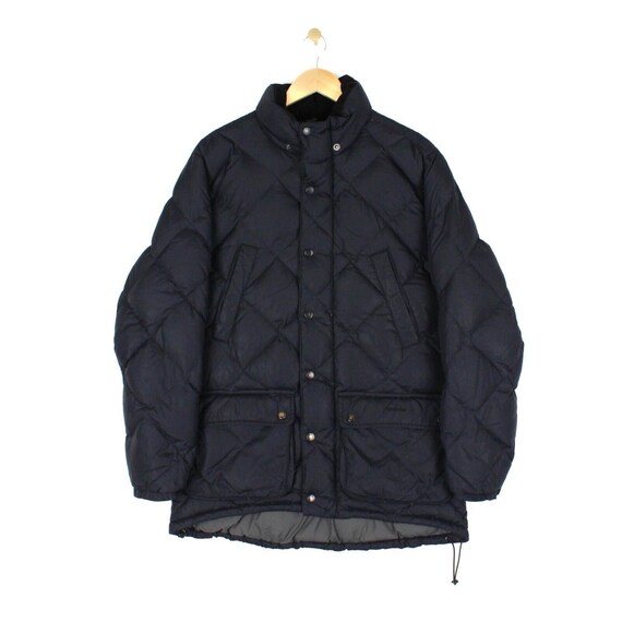 Barbour Puffer Jacket Black Drawcord Hem Feather Down Insulated Mens Size Small