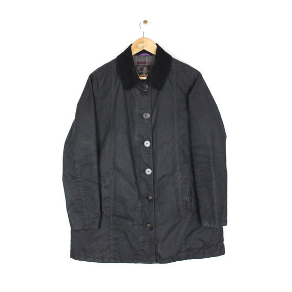 Barbour Islay Wax Jacket Black Button Waxed Coat Coll… - Gem