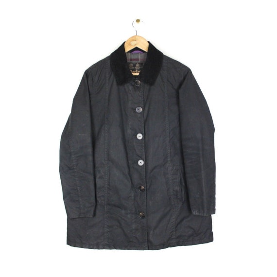 Barbour Islay Wax Jacket Black Button Waxed Coat Coll… Gem