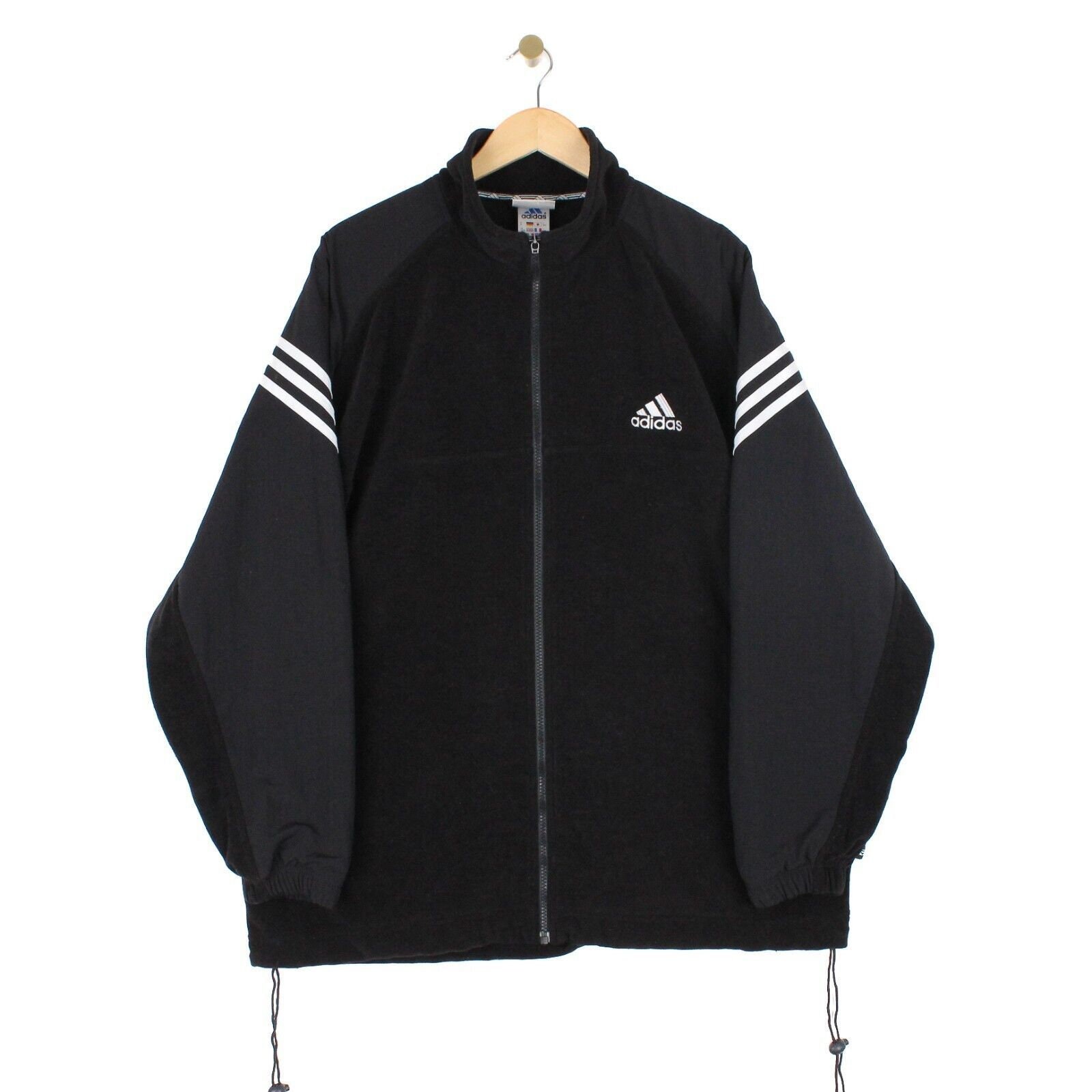 Tryk ned sikkerhed glimt Adidas Vintage Fleece Jacket 90s Oversized 3 Stripes Black - Etsy