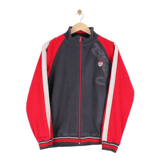 Billabong Vintage Fleece Jacket Full Zip Retro Spell Out Mens Size